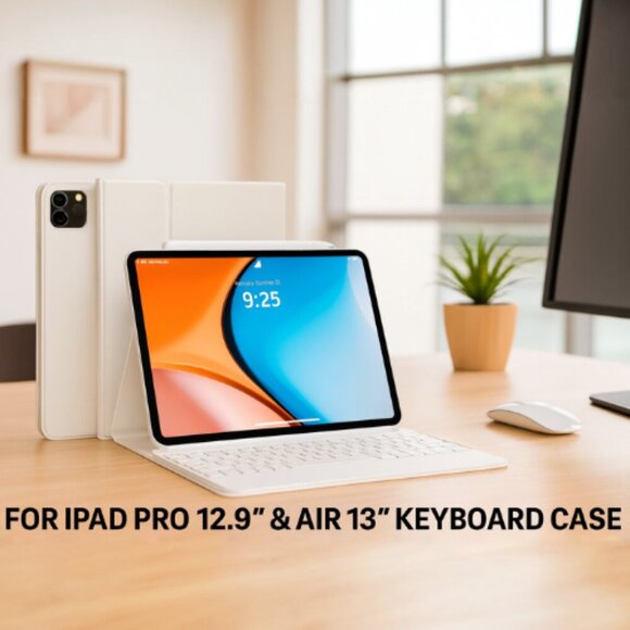 🆕Case w/Keyboard for iPad Pro 12" & Air 13  White *SEE Details on Compatibility - Picture 3 of 6